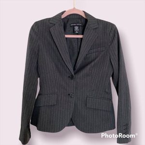 New York & Company Gray Pinstripe Blazer